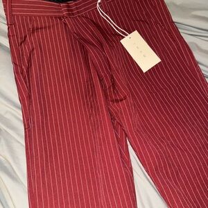 MNML Red Striped Dress Pants